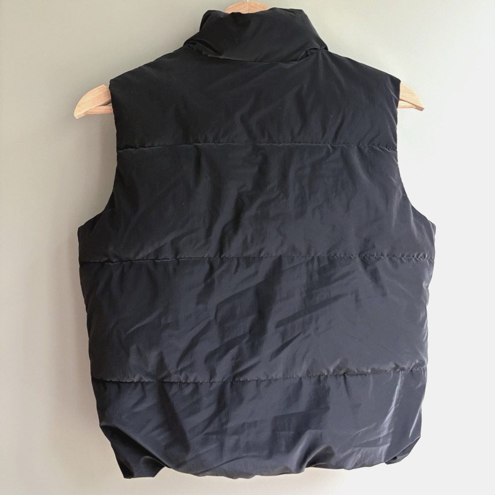 OLD NAVY Girls L 10/12 Black Puffer Vest Zip Front Quilted Water Resistant - Picture 6 of 10